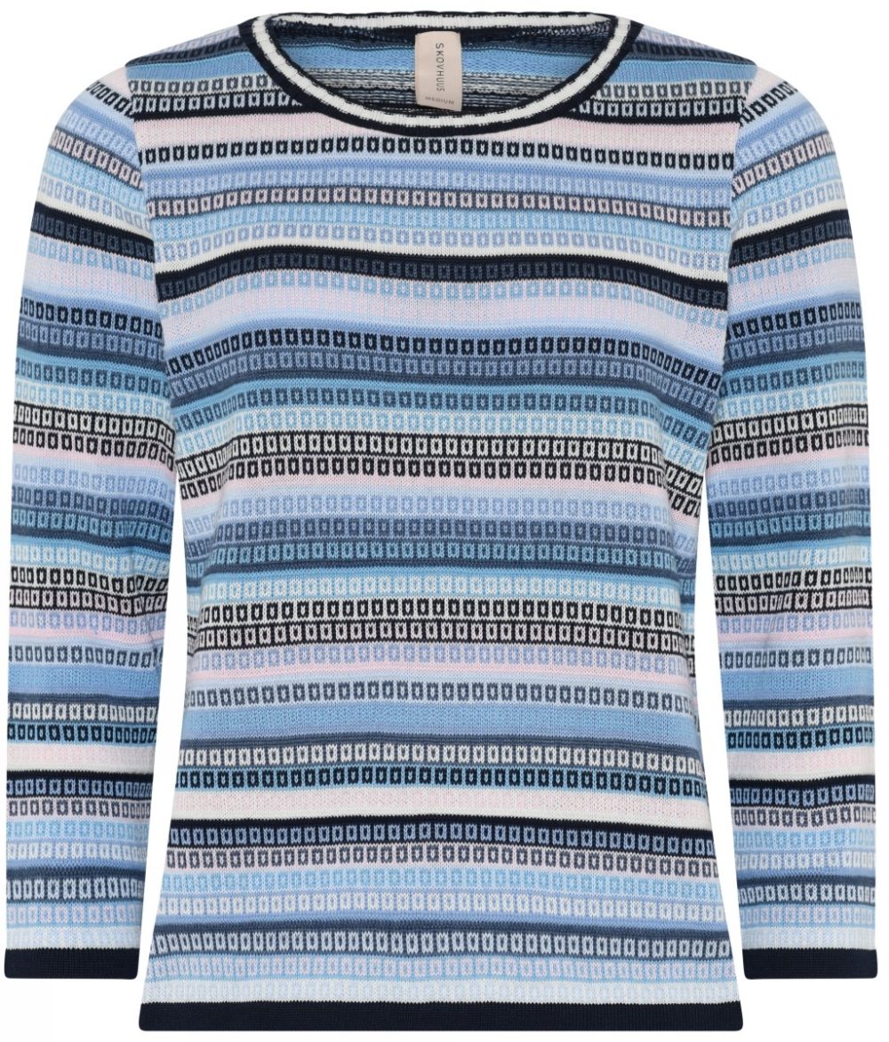Pullover jaquard 3/4 ärm blue - Bild 2