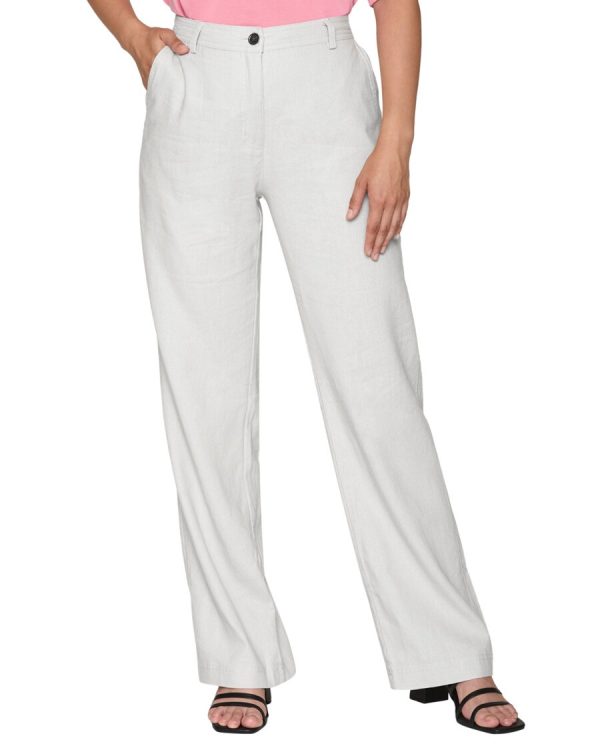 Linnebyxor white
