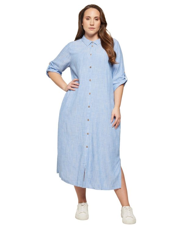 Skjortklänning blue melange