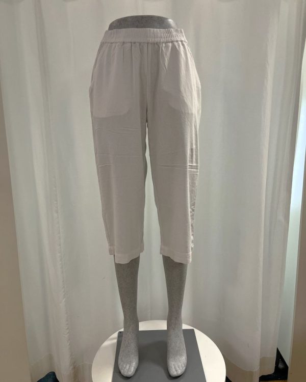 Linnebyxor capri white