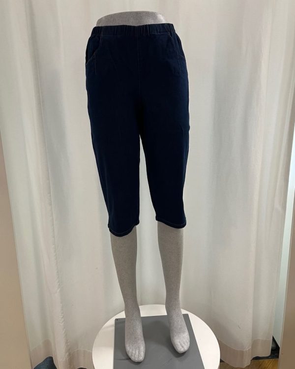 Caprijeans "dra-på" navy