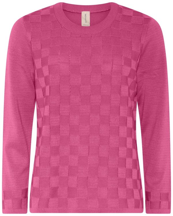 Jumper tunnstickad Dahlia Pink