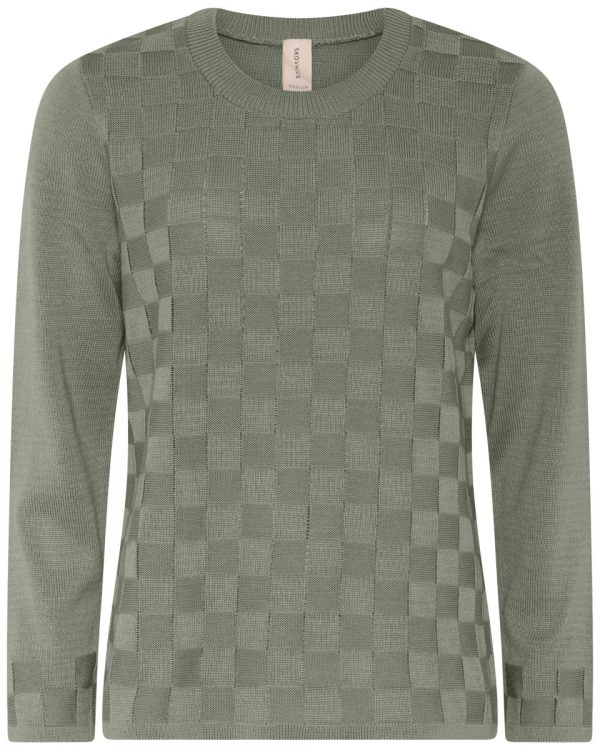 Jumper tunnstickad Amazon green