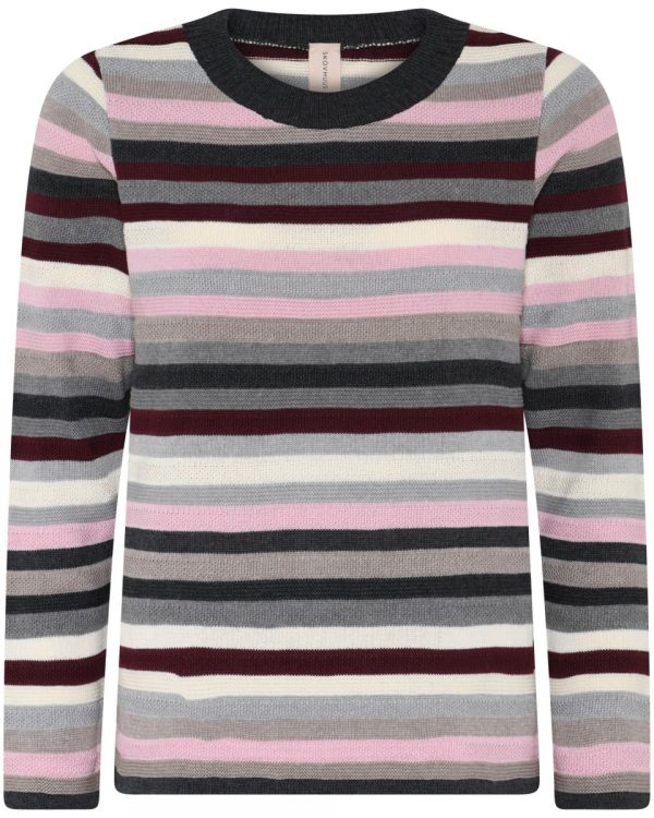 Jumper flerfärgad randig grey/geranium pink
