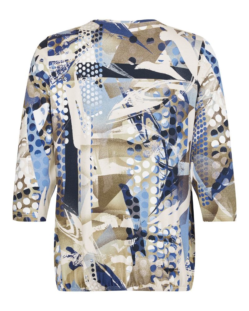 Topp 3/4 ärm resårkant blå - Bild 3