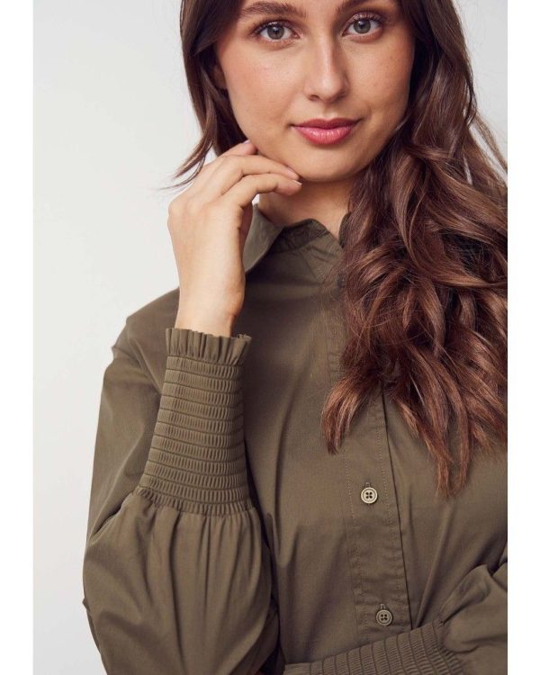 Sigga Bred Skjorta Khaki