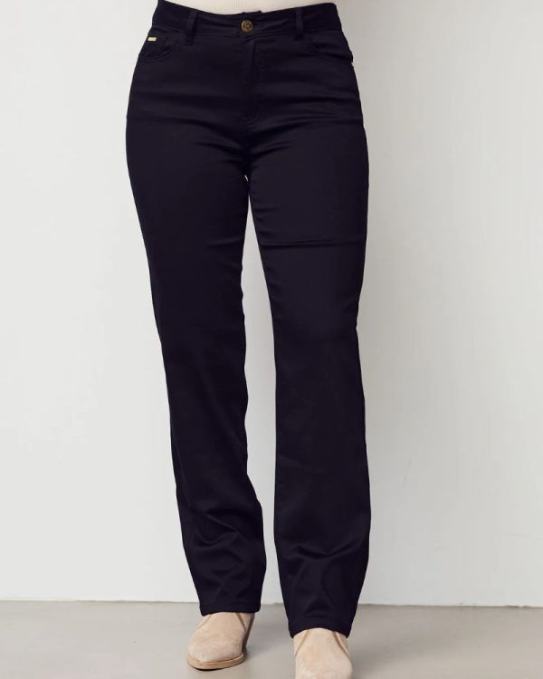 Isay Lido Straight Long Jeans Black