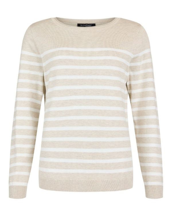 Randig pullover Sand
