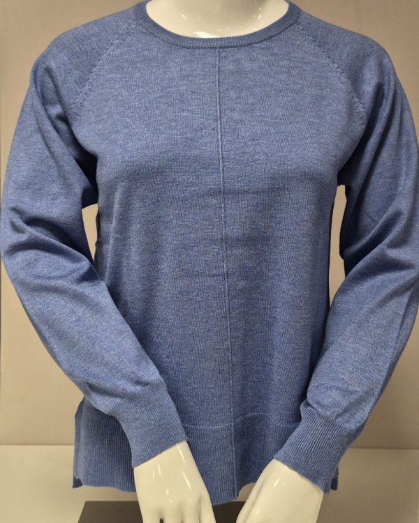 Pullover med söm Jeansblå