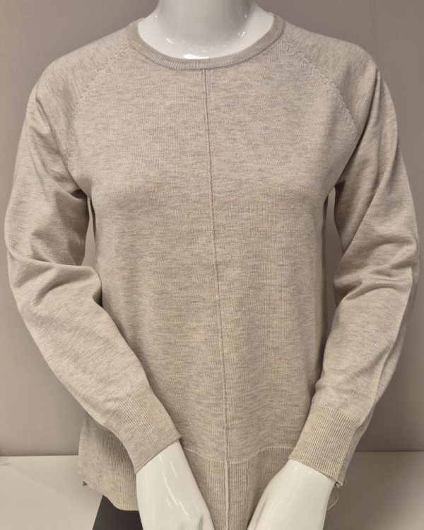 Pullover med söm Sand