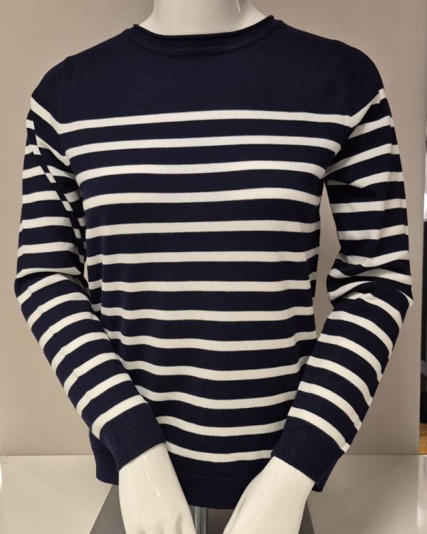 Randig pullover Marinblå