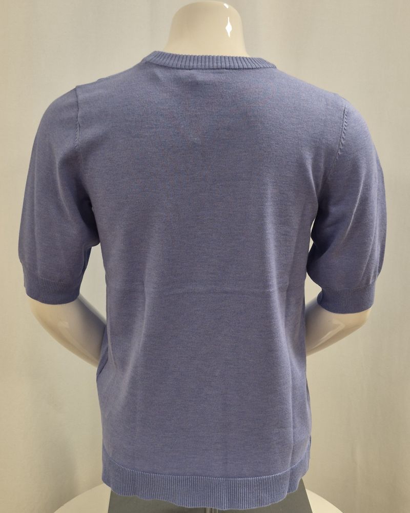 Kortärmad Pullover Himmelsblå - Bild 2