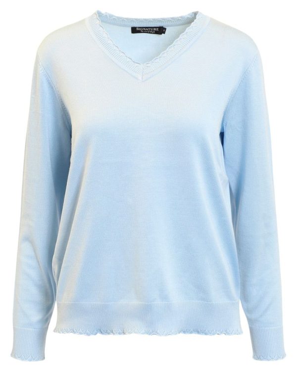 V-ringad pullover Himmelsblå