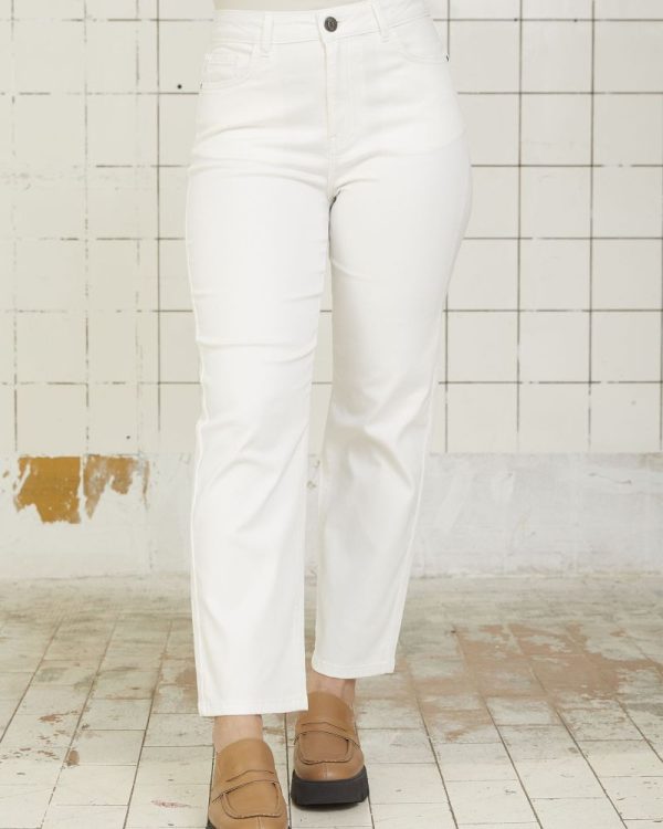Isay 7/8 straight pants Bruten vit
