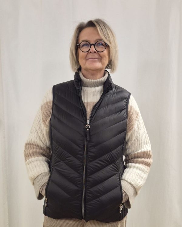 Lättdunsväst Svart