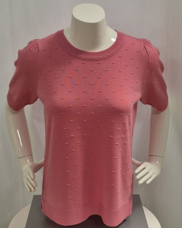 Kortärmad Pullover Korall