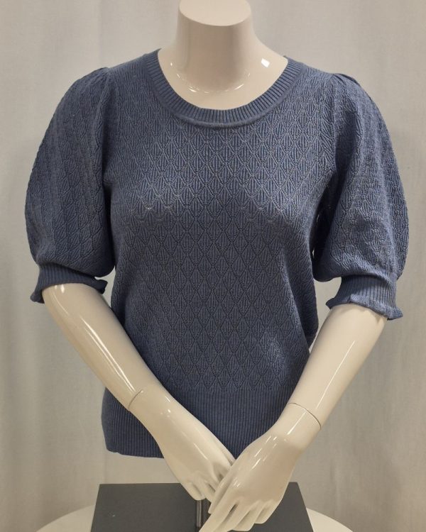 Pullover kort ärm blå