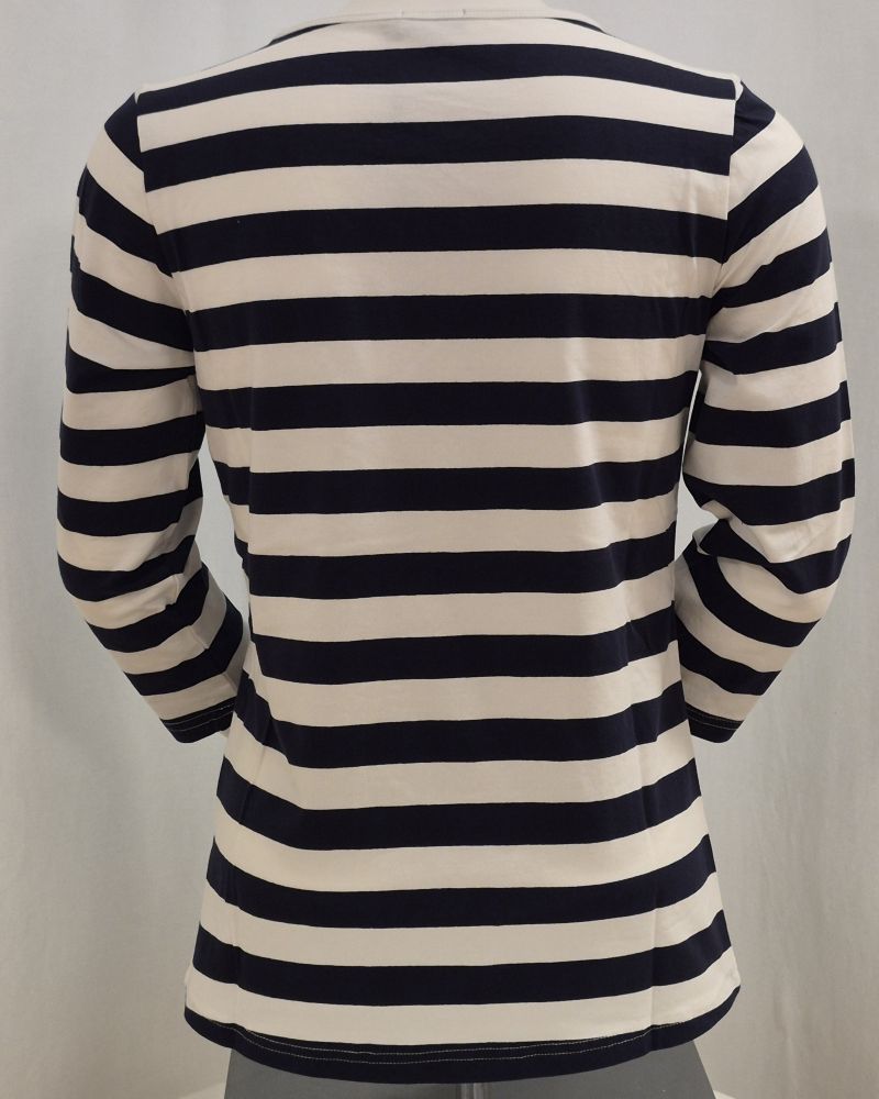 T-shirt 3/4 ärm randig Marinblå - Bild 2