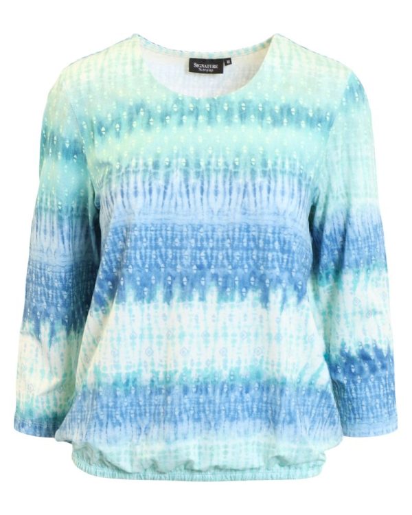 Topp 3/4 ärm turkosblå