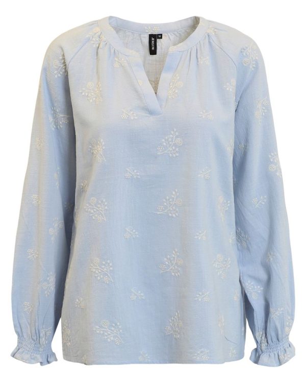 Blus kinakrage himmelsblå