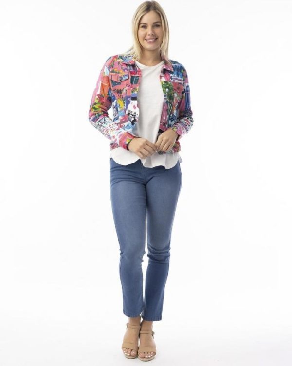 Jeansjacka Orientique Rosa