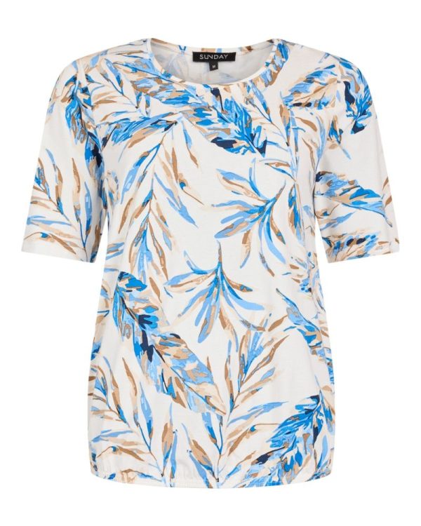 Sunday topp Floral Offwhite/blå