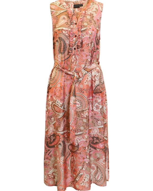Klänning i paisly Aprikos