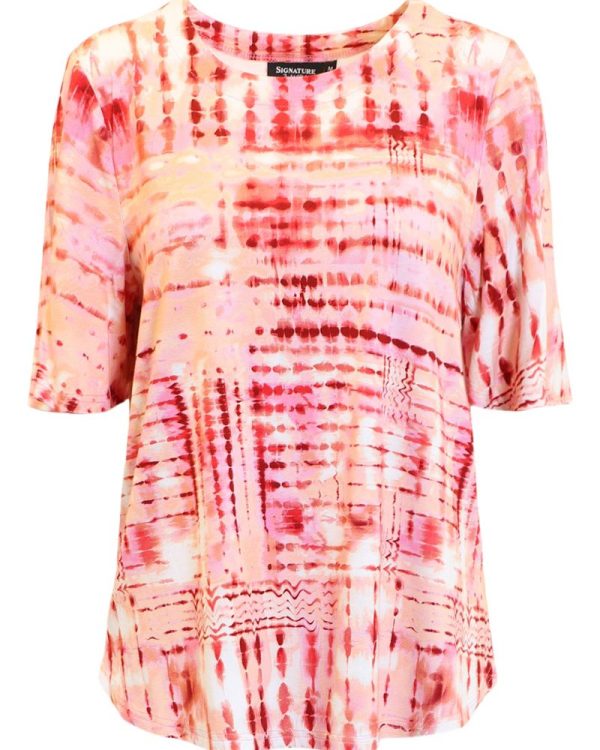 Rosa mönstrad topp Signature