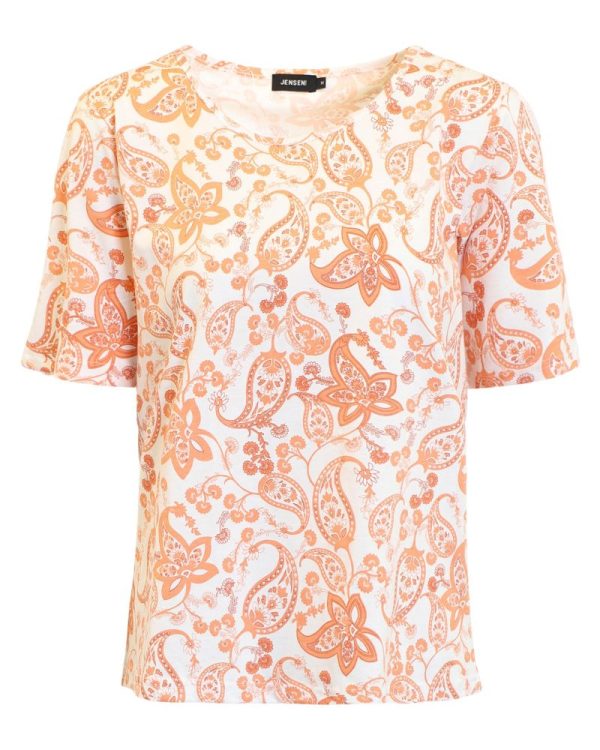 Bomullstopp Paisley orange