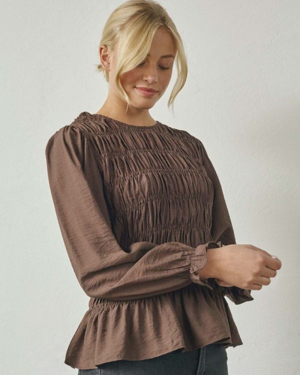 Noel Smock Blus Brun