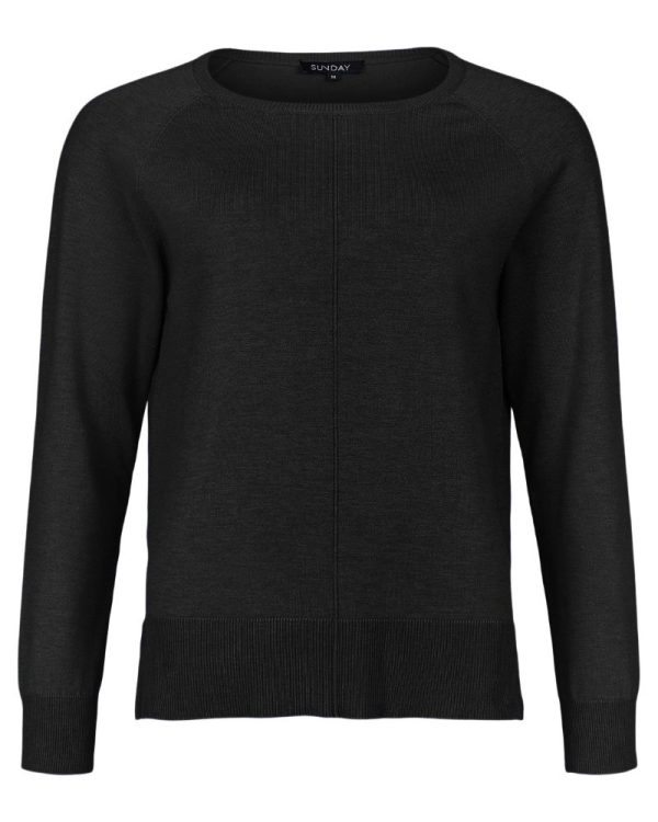 Pullover med söm Svart