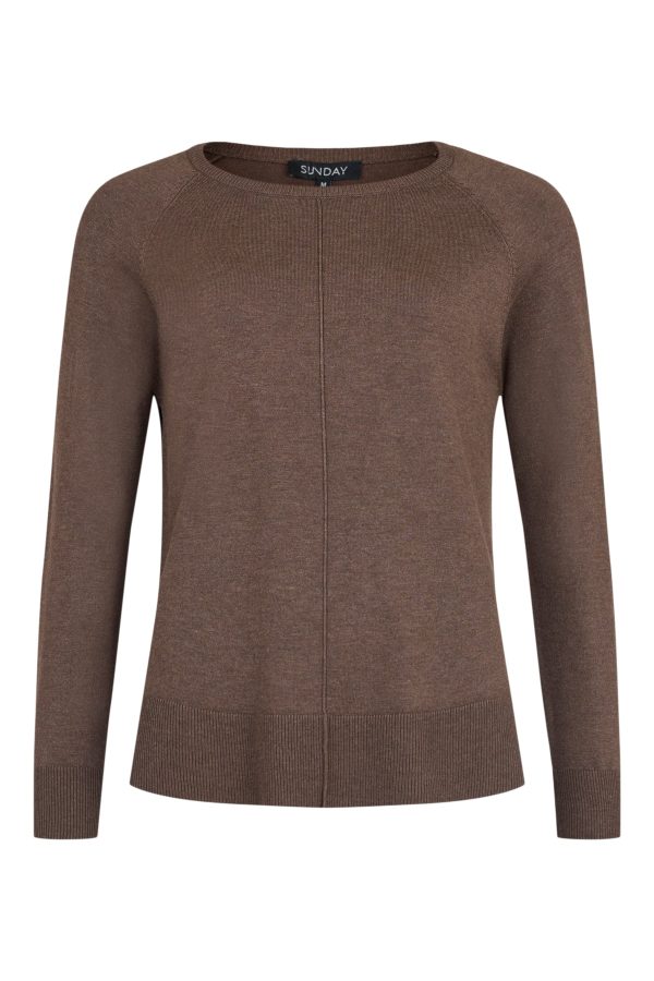 Pullover med söm Brun