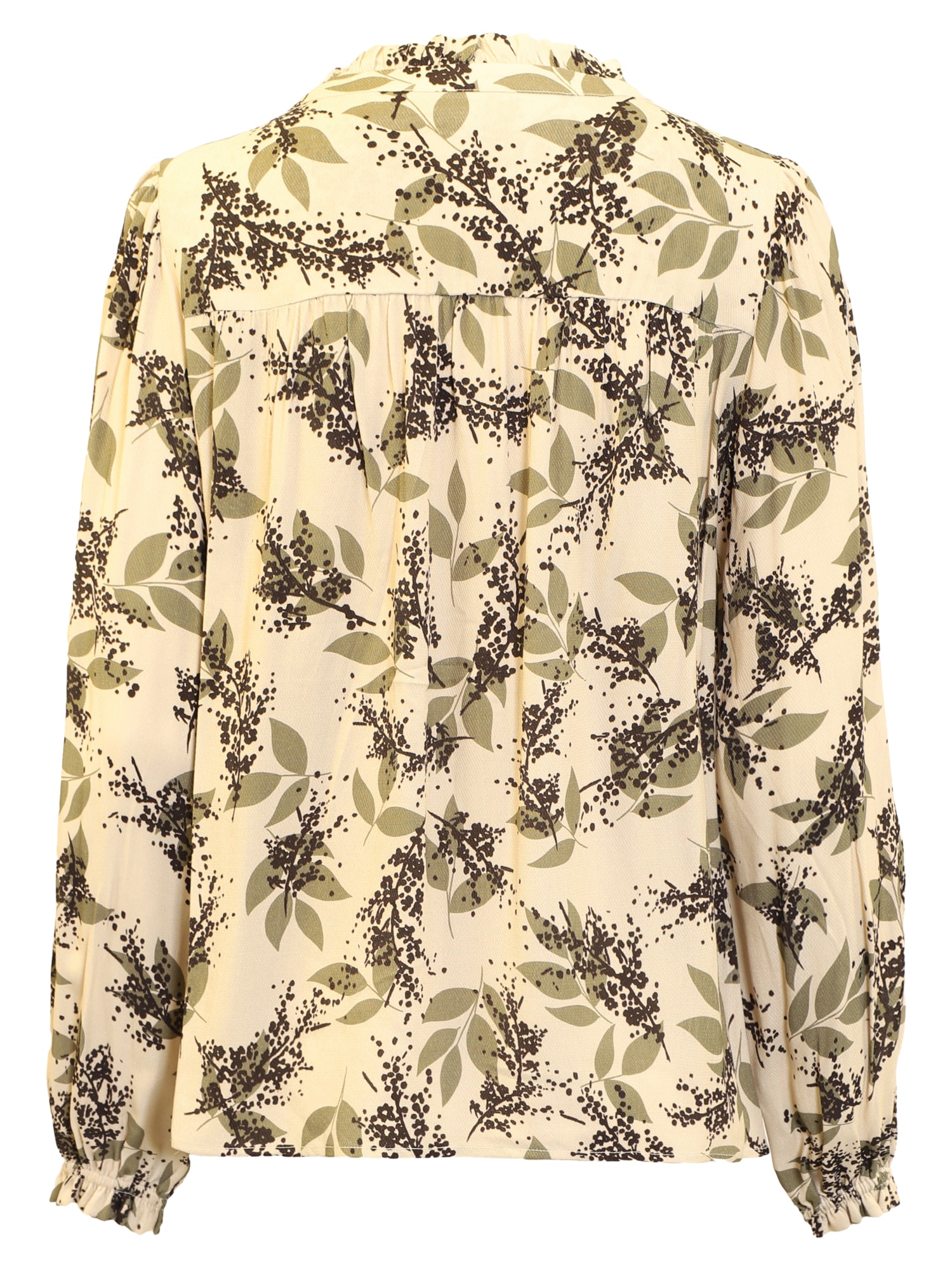 Blus med kinakrage Sand - Bild 2