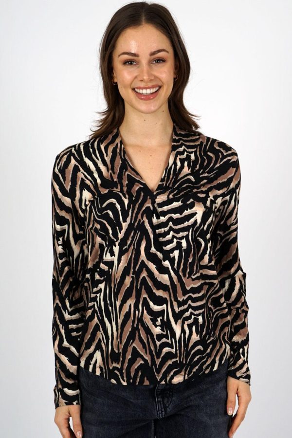 Topp V-hals Zebra