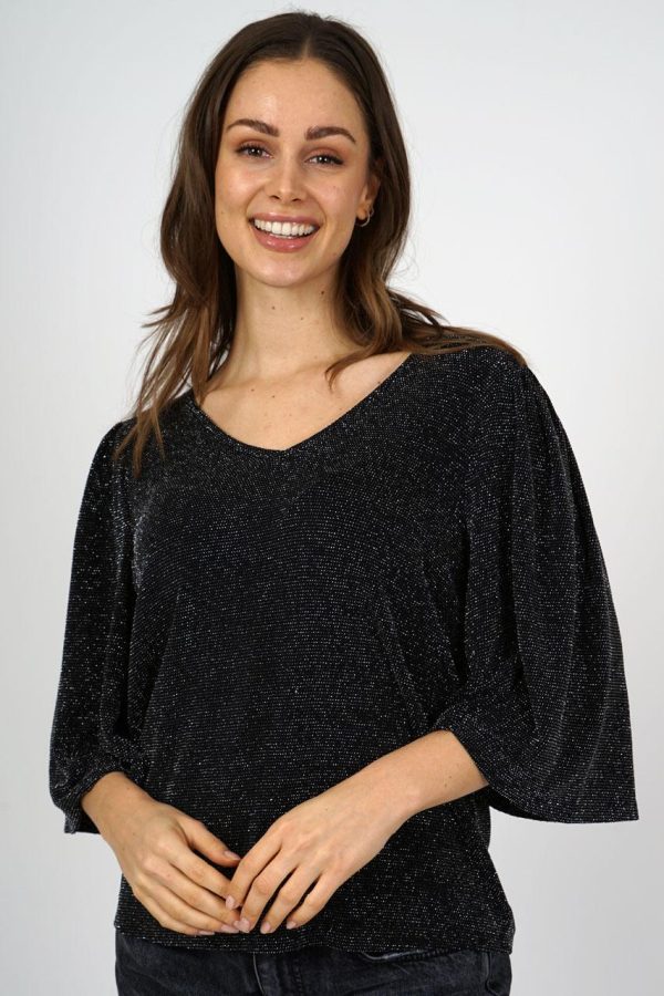 Glitter topp Svart