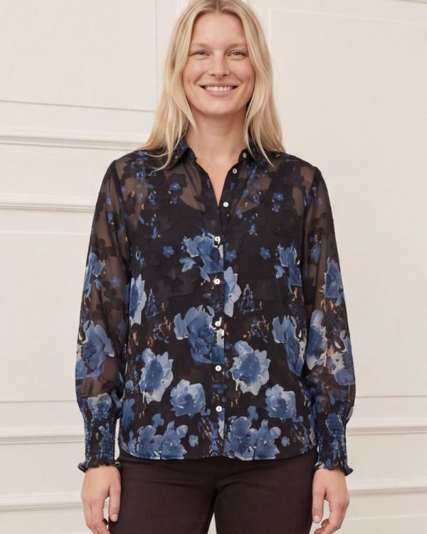 Vibse blus Svartmönstrad
