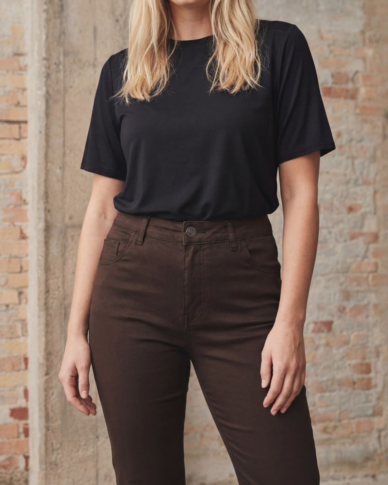 Isay Flare Coated Pant Brun - Bild 3