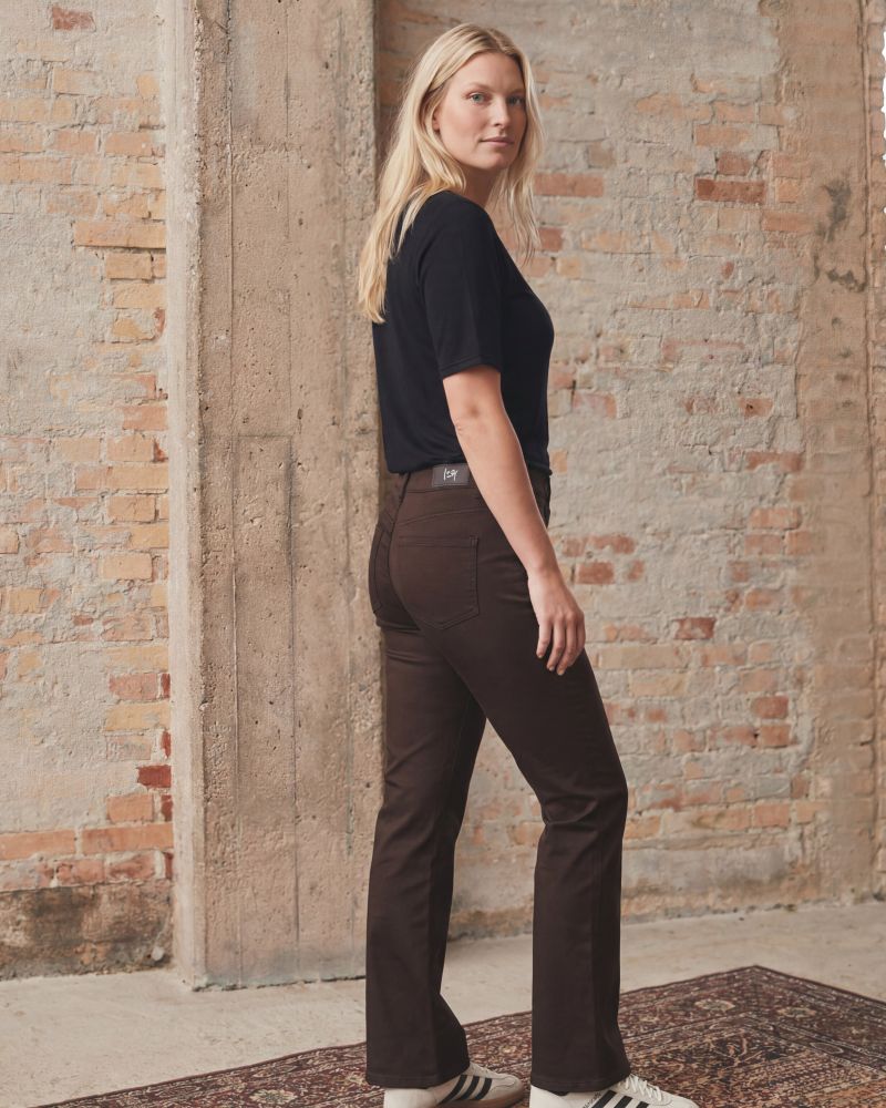 Isay Flare Coated Pant Brun - Bild 5