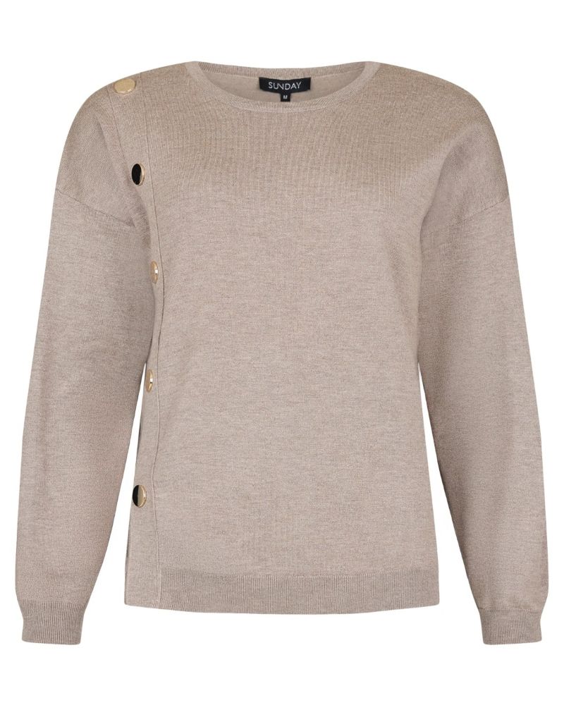 Pullover med guldknappar PineBark
