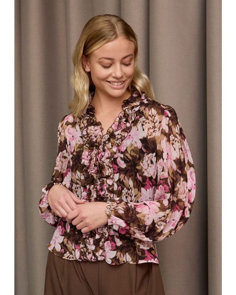 Vibse Ruffle Blouse Rosa