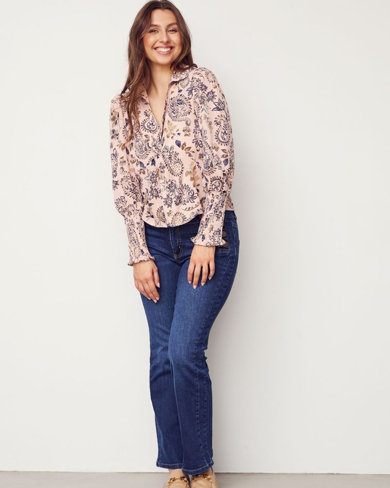 Komo Flare Button Jeans Mörk denim - Bild 4