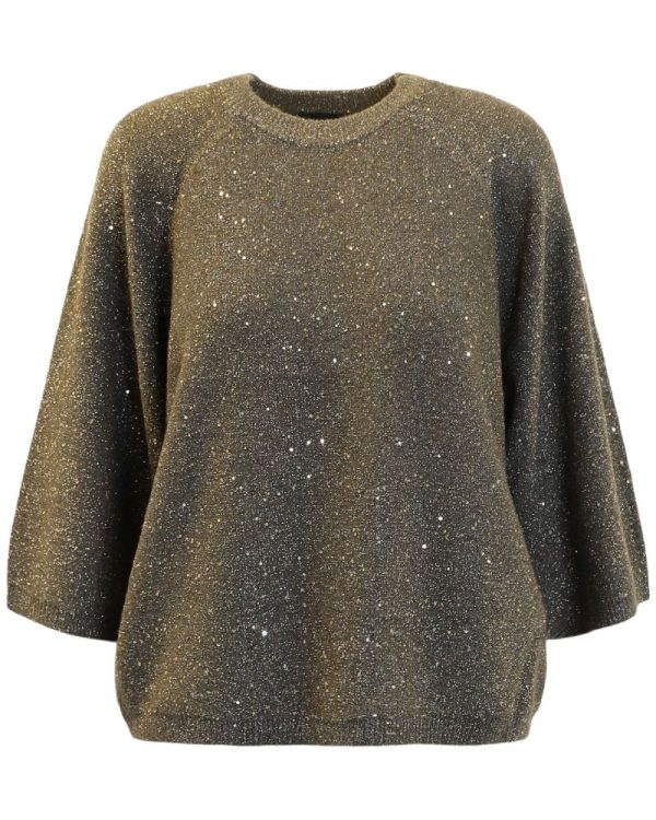 Pullover med glitter Grön