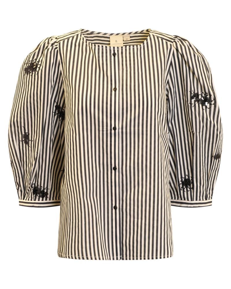 Randig blus med puff
